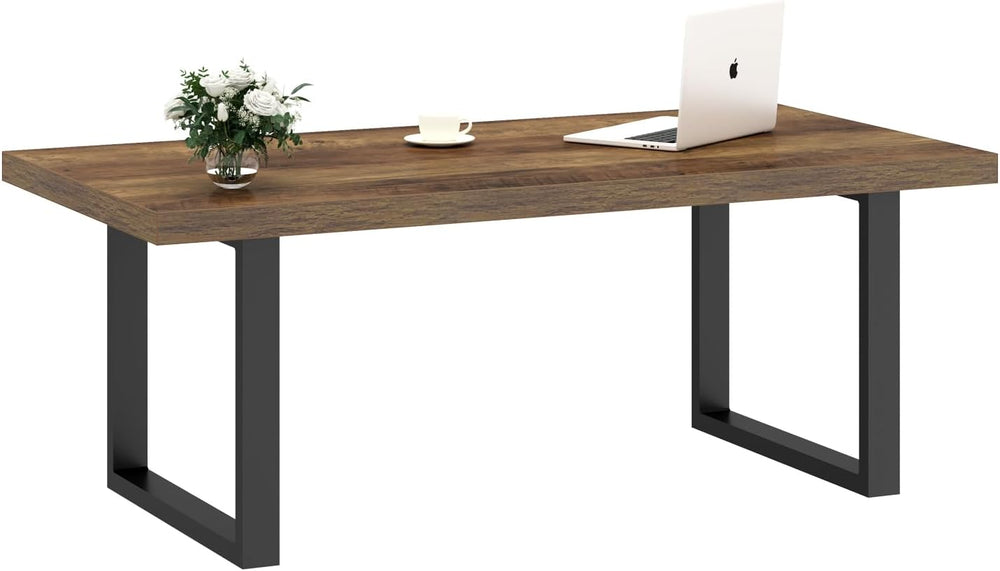 Couchtisch, moderner, schlichter Holztisch für Wohn- und Büroraum,